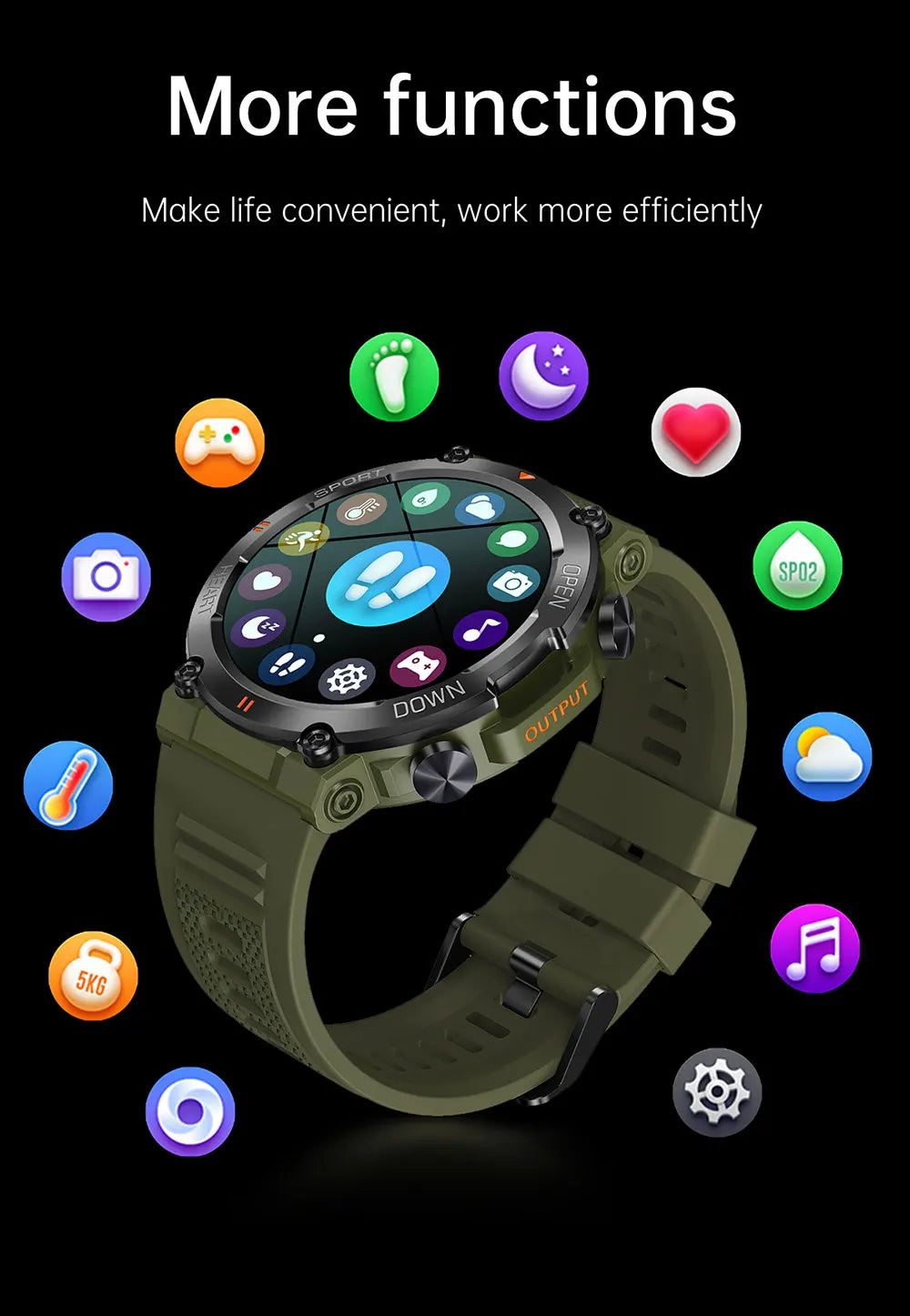 Premium Men's Smart Watch - HD Bluetooth Call Fitness Tracker