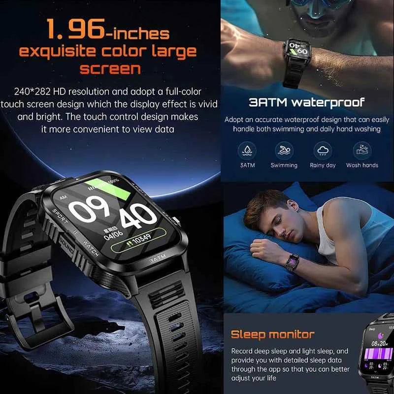 Smart Sports Watch with LED Lighting & Health Detection