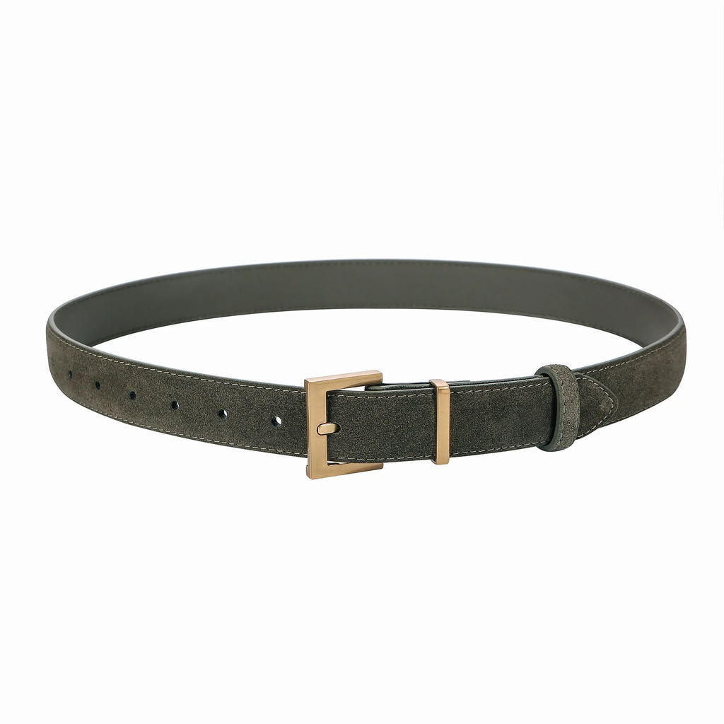 Luxury Cowhide Leather Belt - Adjustable Square Buckle