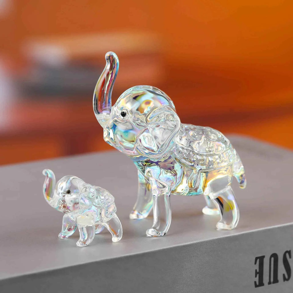 Luxury Crystal Elephant Statue - Modern Glass Decor