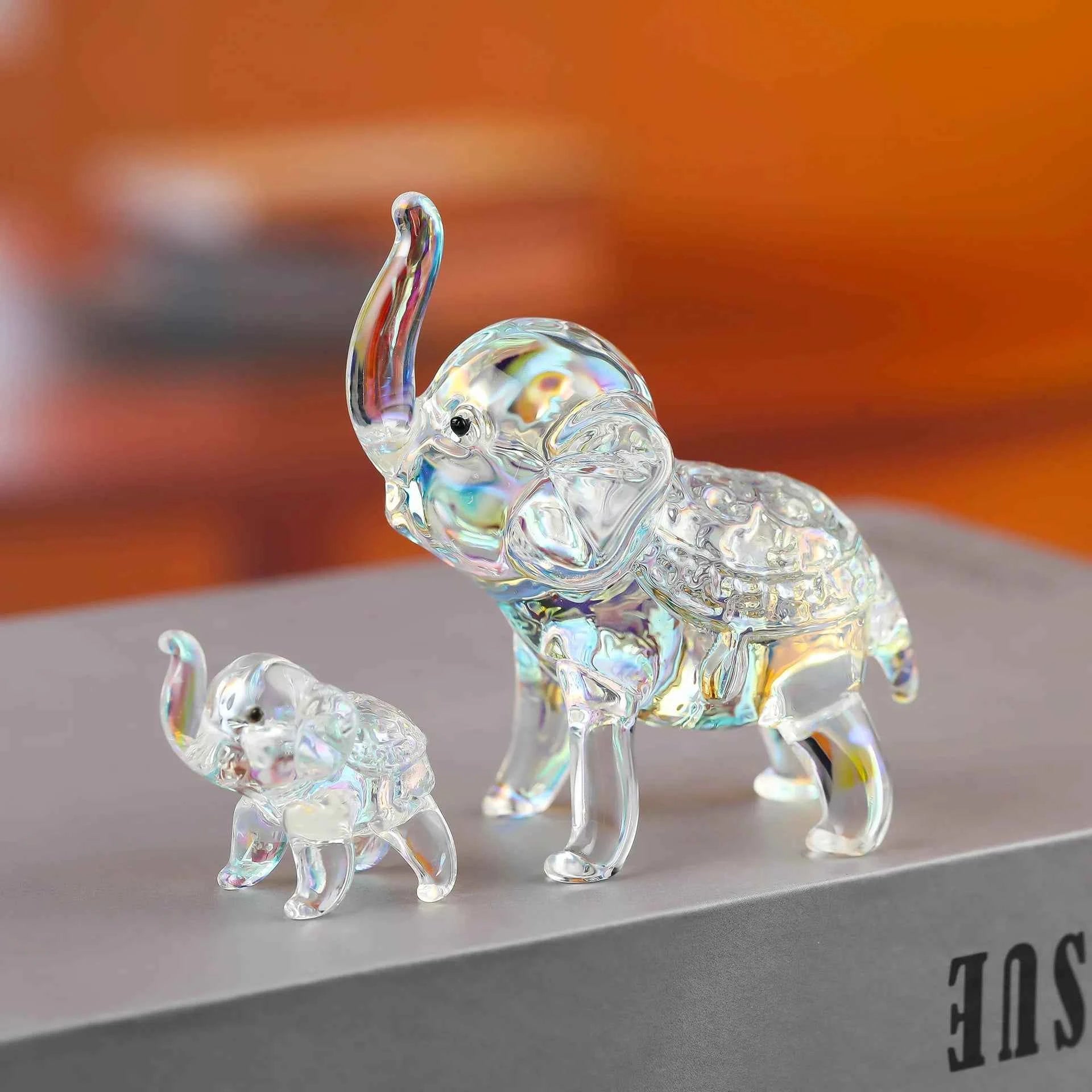 Luxury Crystal Elephant Statue - Modern Glass Decor
