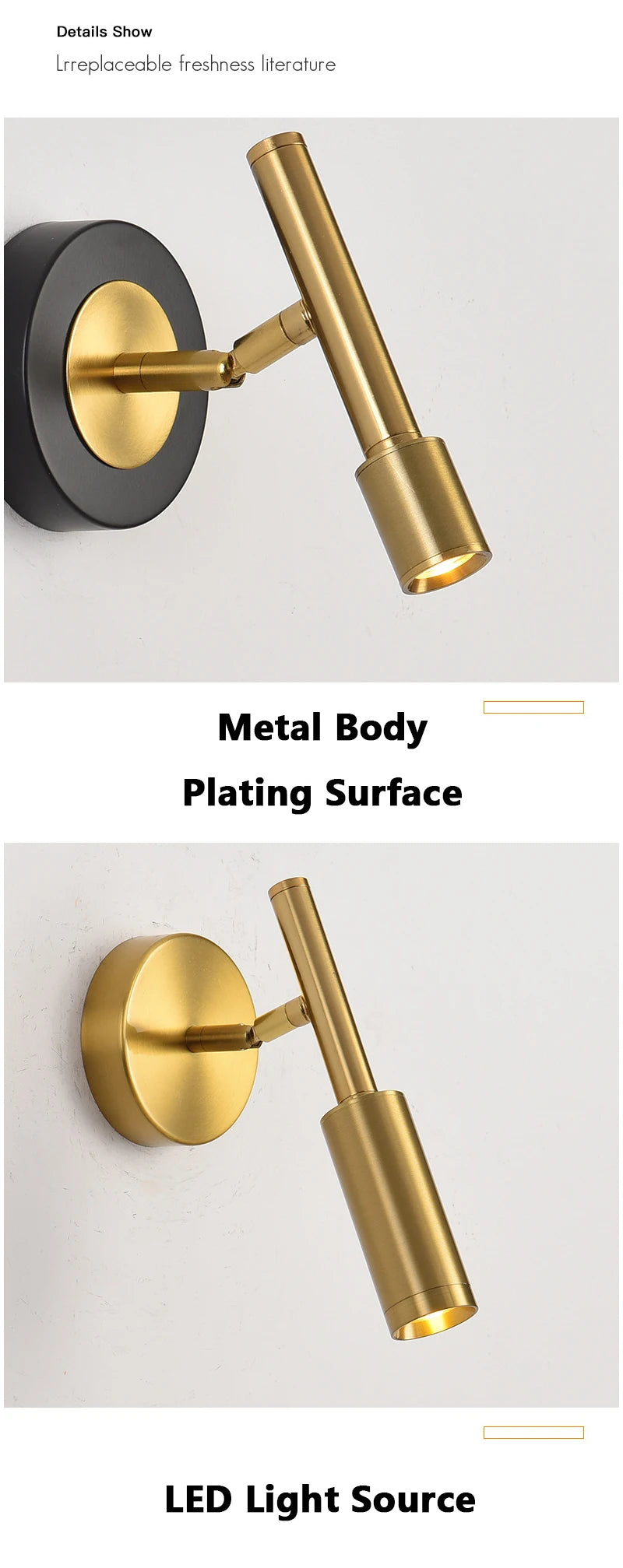 Elegant Rotatable Sconce Light - Metal Body LED Lamp