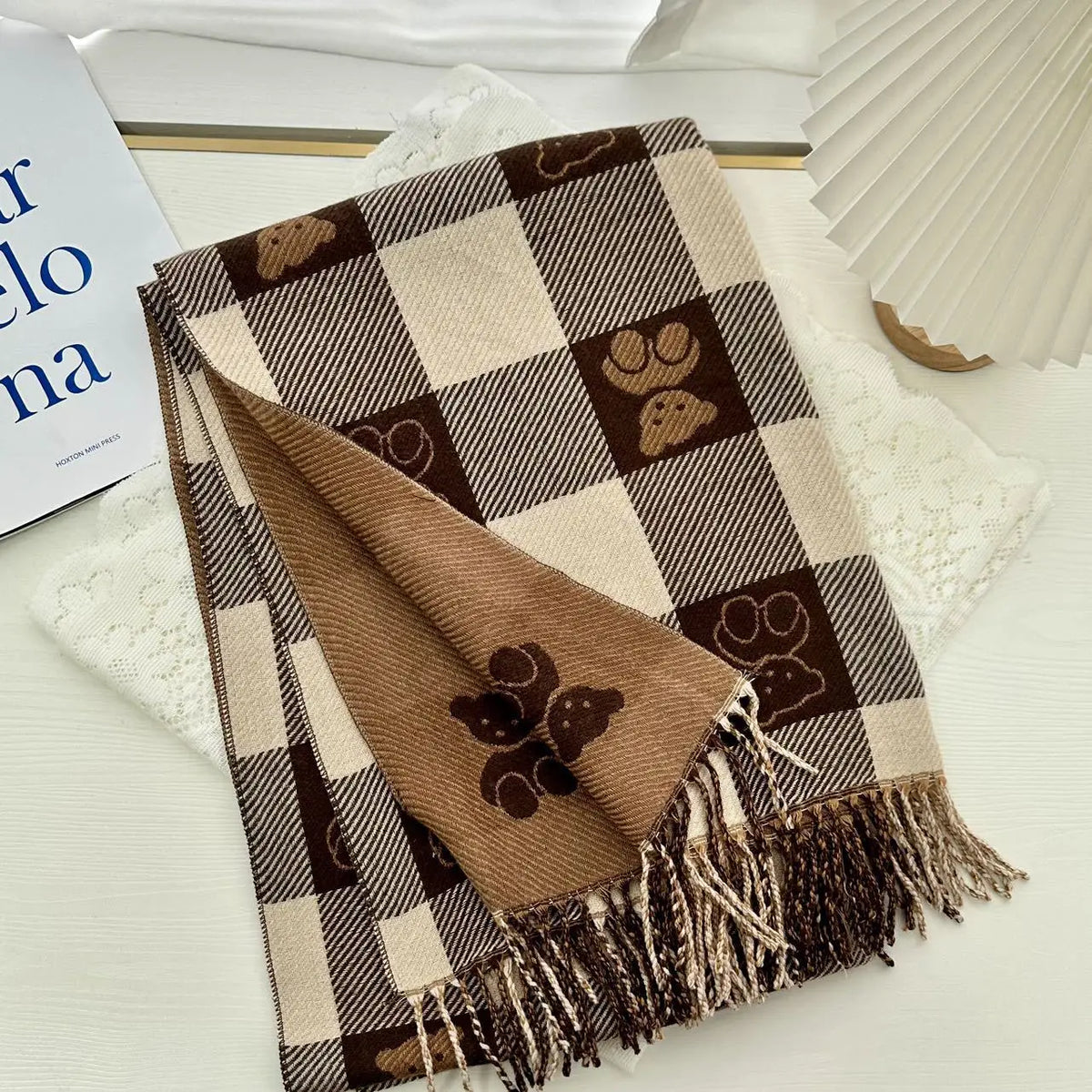 Luxury Winter Cashmere Scarf - Warm Pashmina & Long Tassels