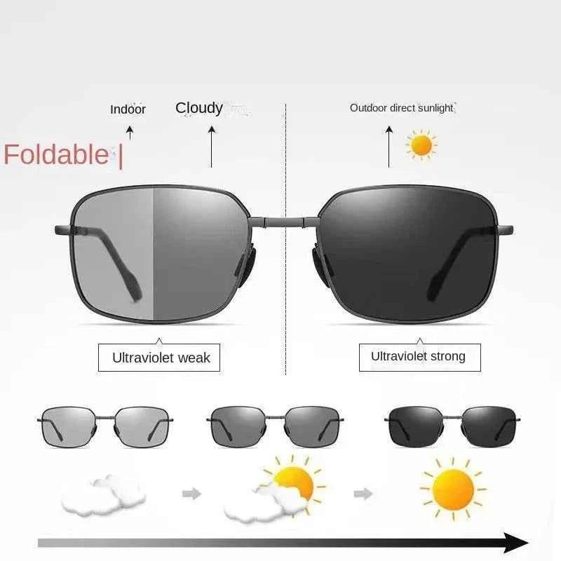 Premium Folding Polarized Sunglasses - Vintage Metal Frame UV400