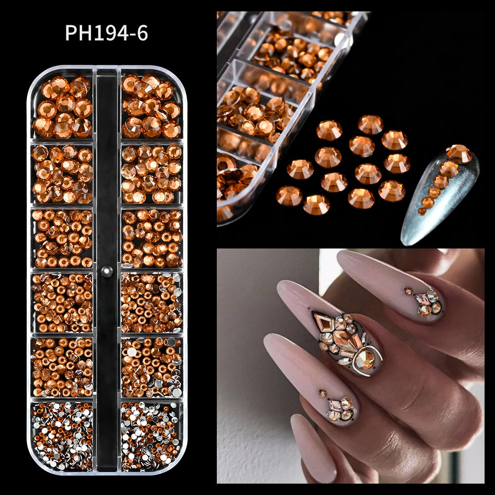 Luxury Pink Nail Rhinestones - Crystal Glitter Charms & Gems