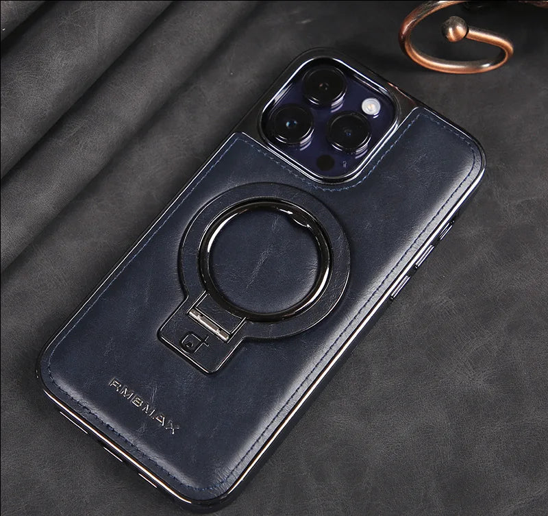 Premium Leather iPhone Case - Magnetic & Kickstand