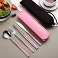 Premium Portable Flatware Set - Travel Utensil Kit with Case