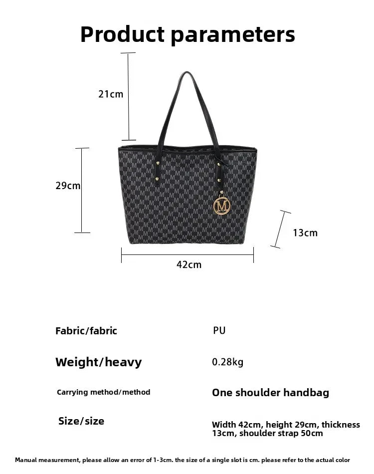 Elegant Vintage Tote Bag - Large Capacity Fashion Handbag