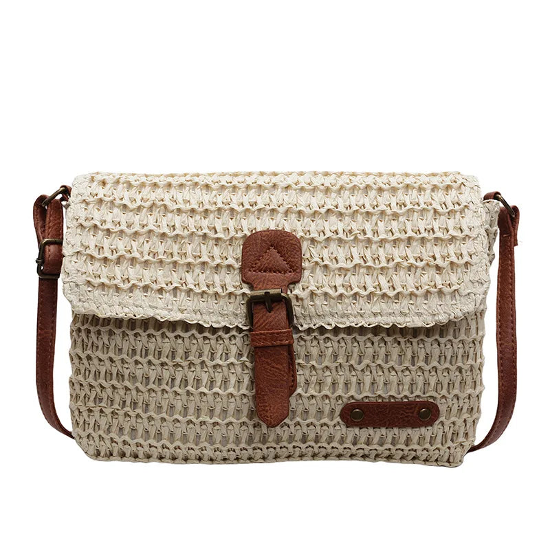 Elegant Straw Crossbody Bag - Chic Vacation & Casual Style