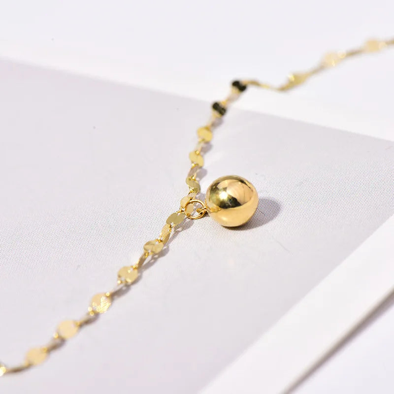 Elegant Sterling Silver Anklet - 14K Gold Plated Fine Jewelry