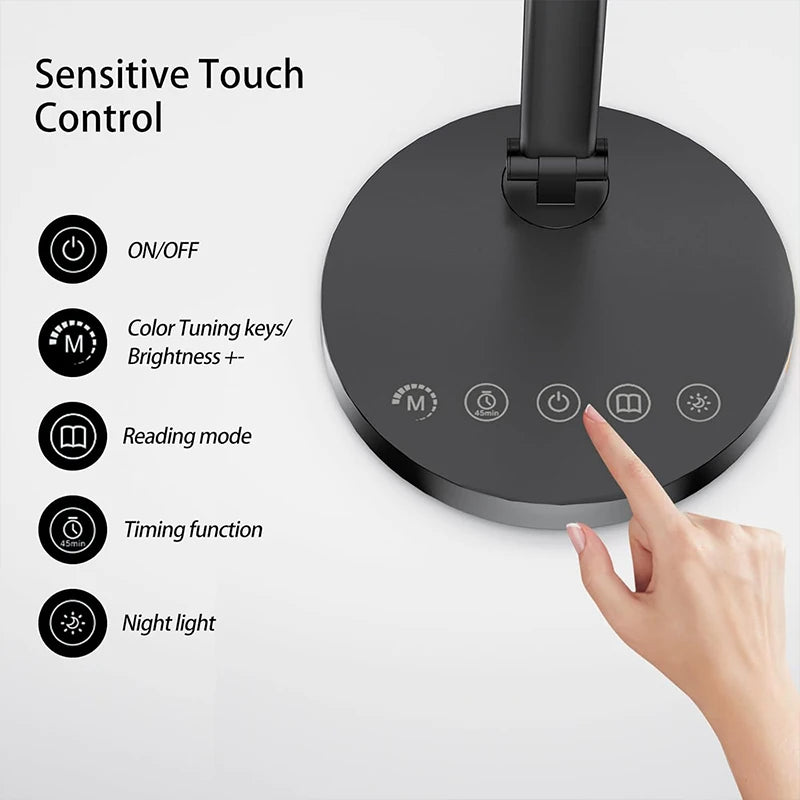 Professional Double Swing Arm Lamp - Eye-Caring LED Desk Light
