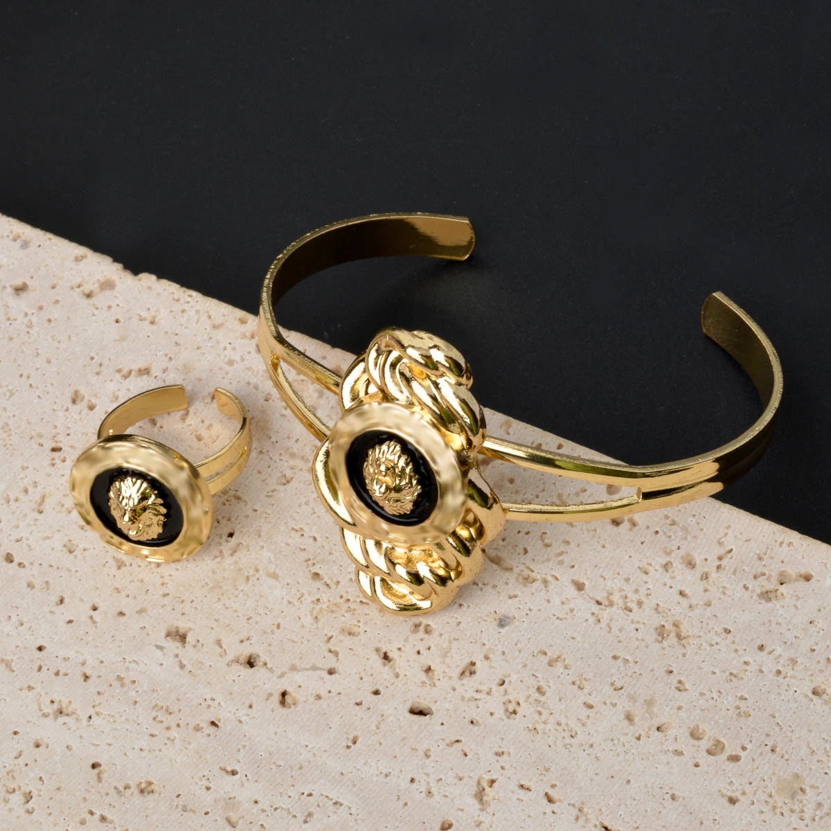 Premium Dubai Gold Plated Jewelry Set - Lion Design