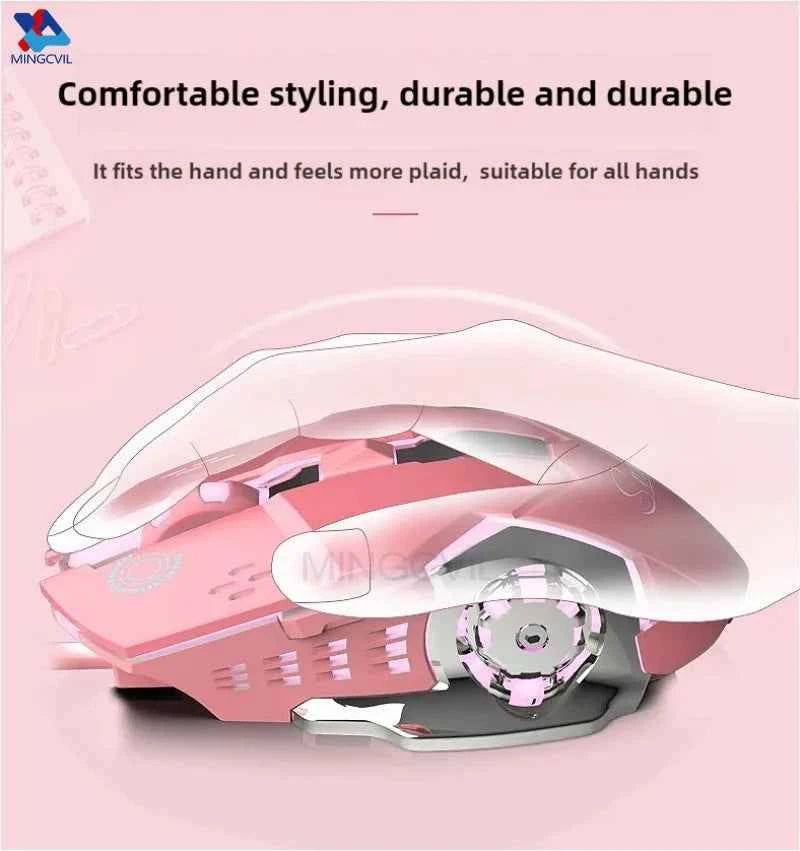 MINGCVIL Rechargeable Wireless Mouse Gaming Computer Bluetooth Mouse USB Mechanical E-Sports Backlight PC Mouse For Computer