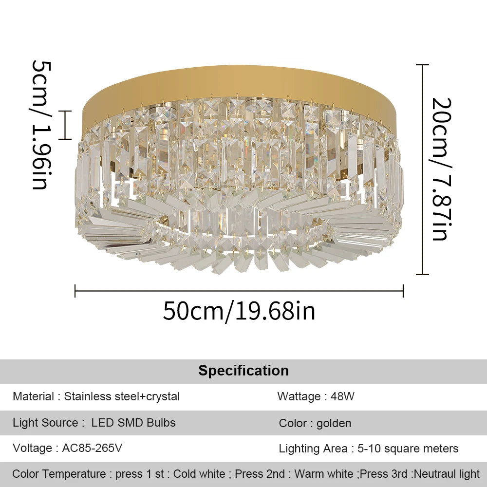 Elegant Modern Crystal Chandelier - LED Ceiling Light