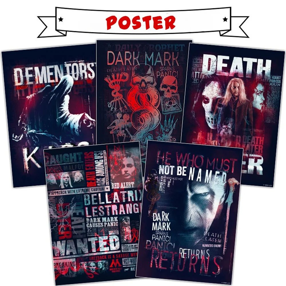 Premium Harry Potter Poster Wall Art Set - Movie Decor