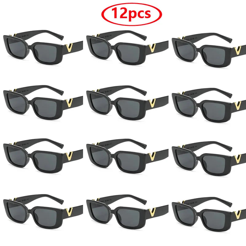 Luxury Vintage Rectangle Sunglasses - Classic Small Frame Eyewear