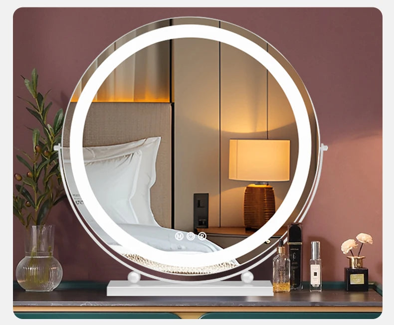 Premium Luxury Gold Makeup Mirror - Aesthetic LED Lights