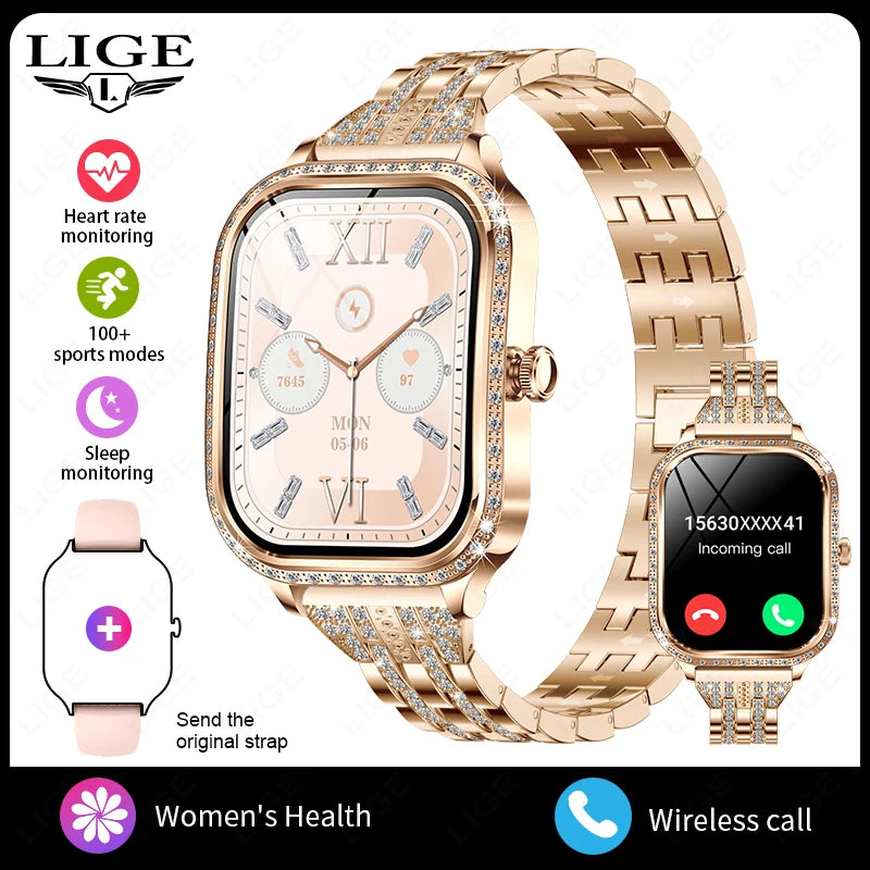Luxury Smart Watch - Bluetooth Call & Heart Rate Monitor
