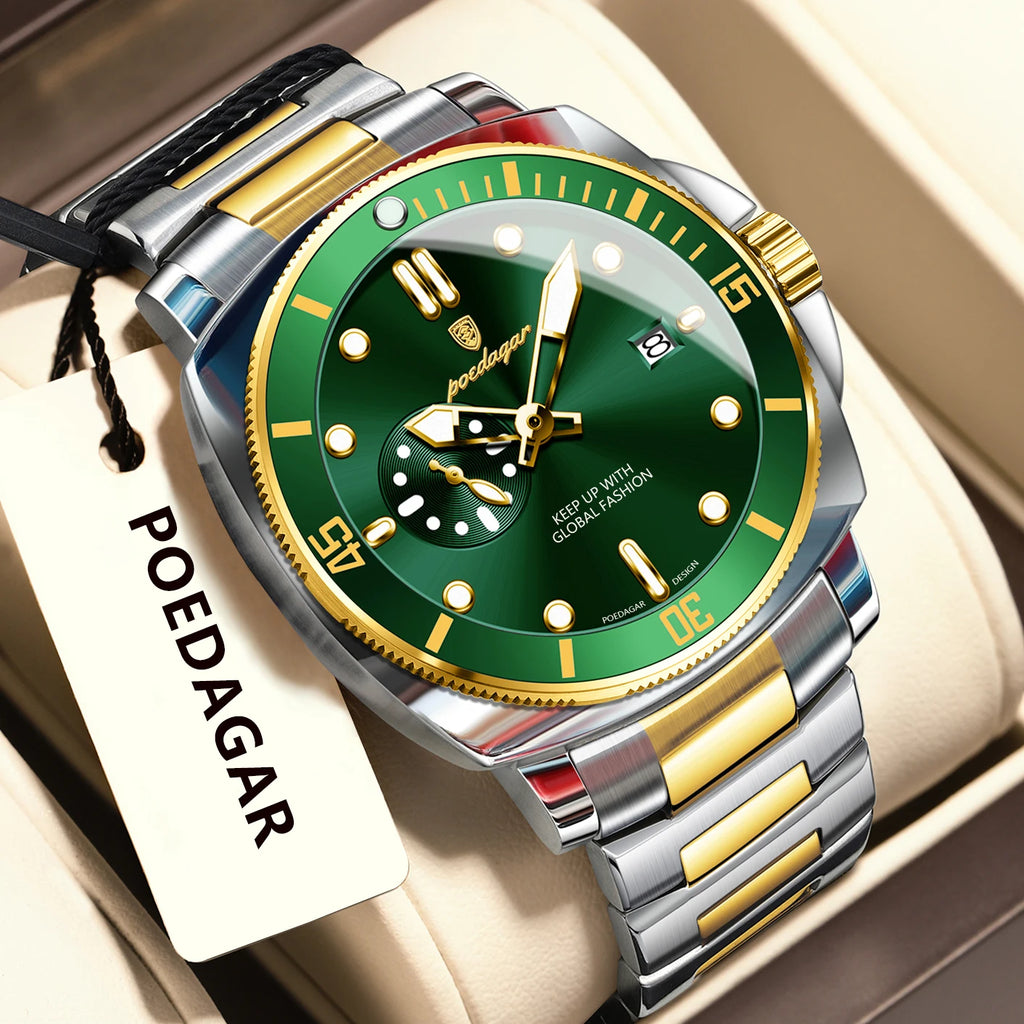 Luxury Men's Quartz Watch - Waterproof Stainless Steel Timepiece