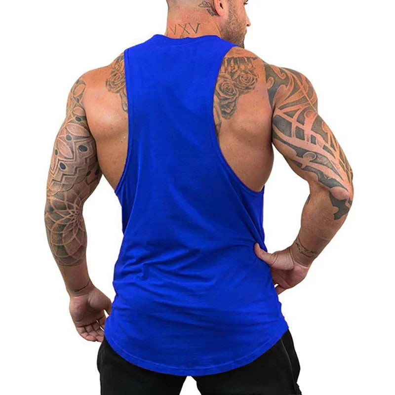 Breathable Men's Running Tank Top - Cotton Gym Sleeveless Shirt