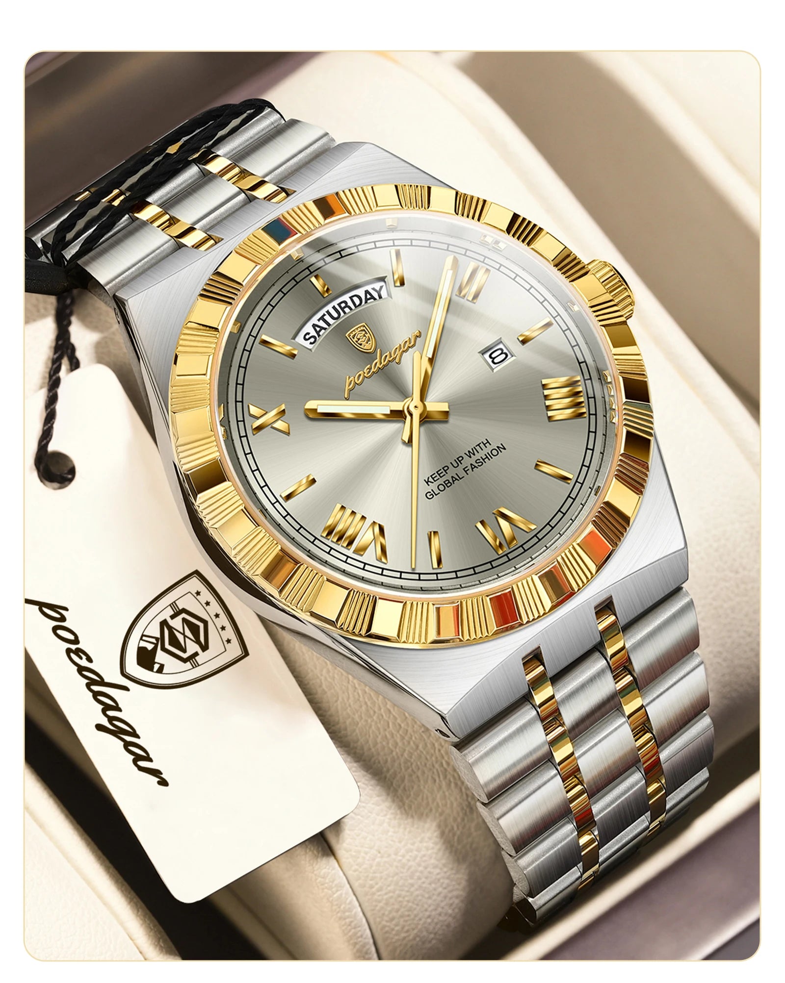 Luxury Men's Quartz Watch - Water Resistant & Luminous