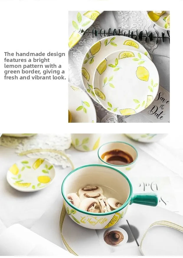 Elegant Ceramic Lemon Dinnerware Set - Premium Dining Collection