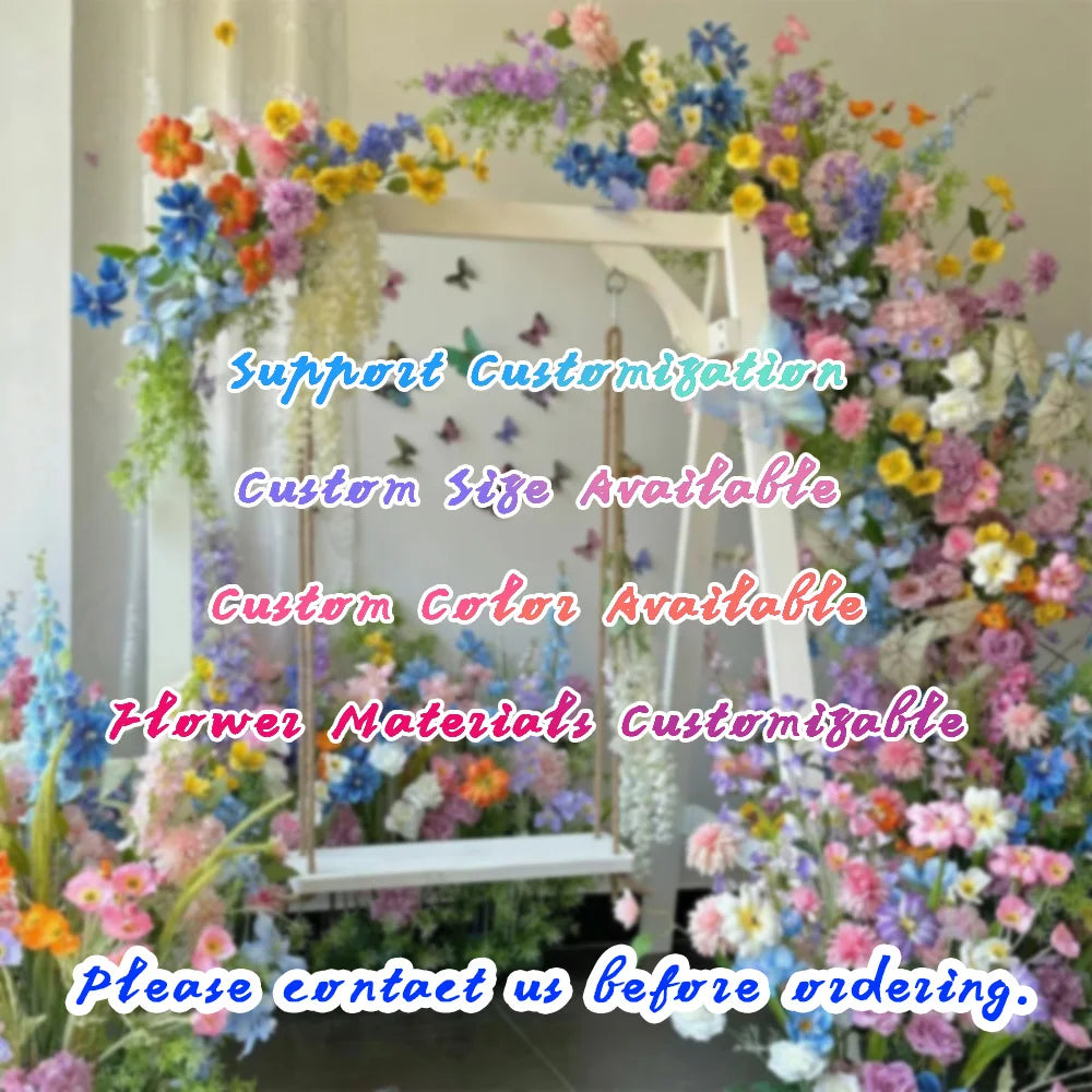 Luxury Champagne Pink Artificial Flower Row for Wedding Backdrop