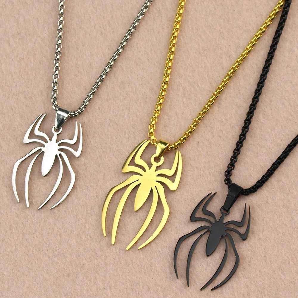 Vintage Spider Pendant Necklace - Gothic Punk Chain