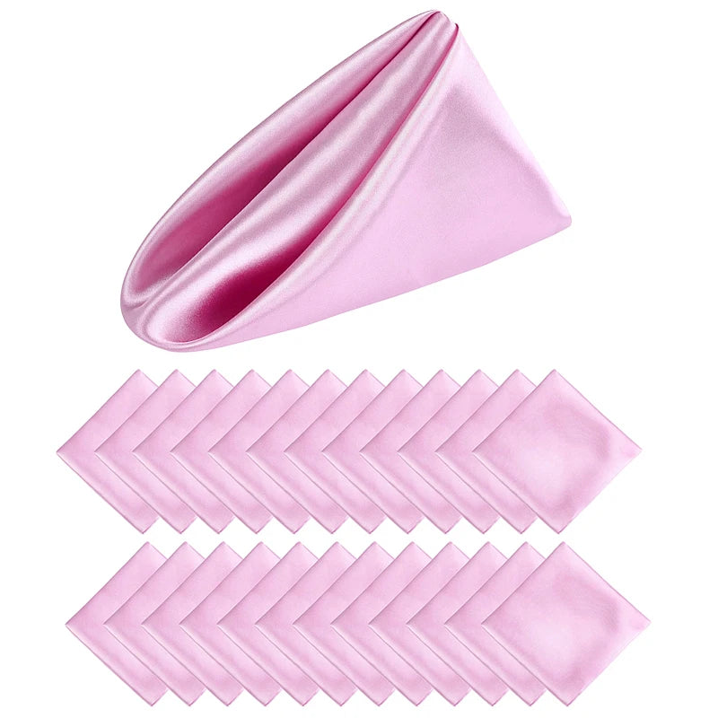 Elegant Satin Dinner Napkins - Set of 24 Square 12x12