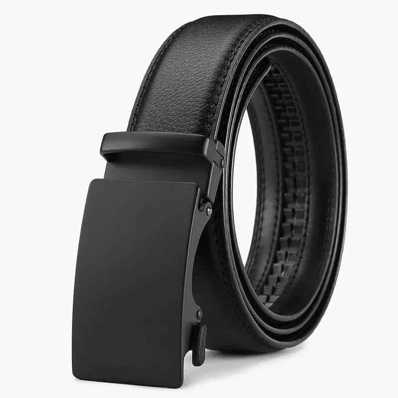 Luxury Men's Leather Belt - Premium Metal Buckle