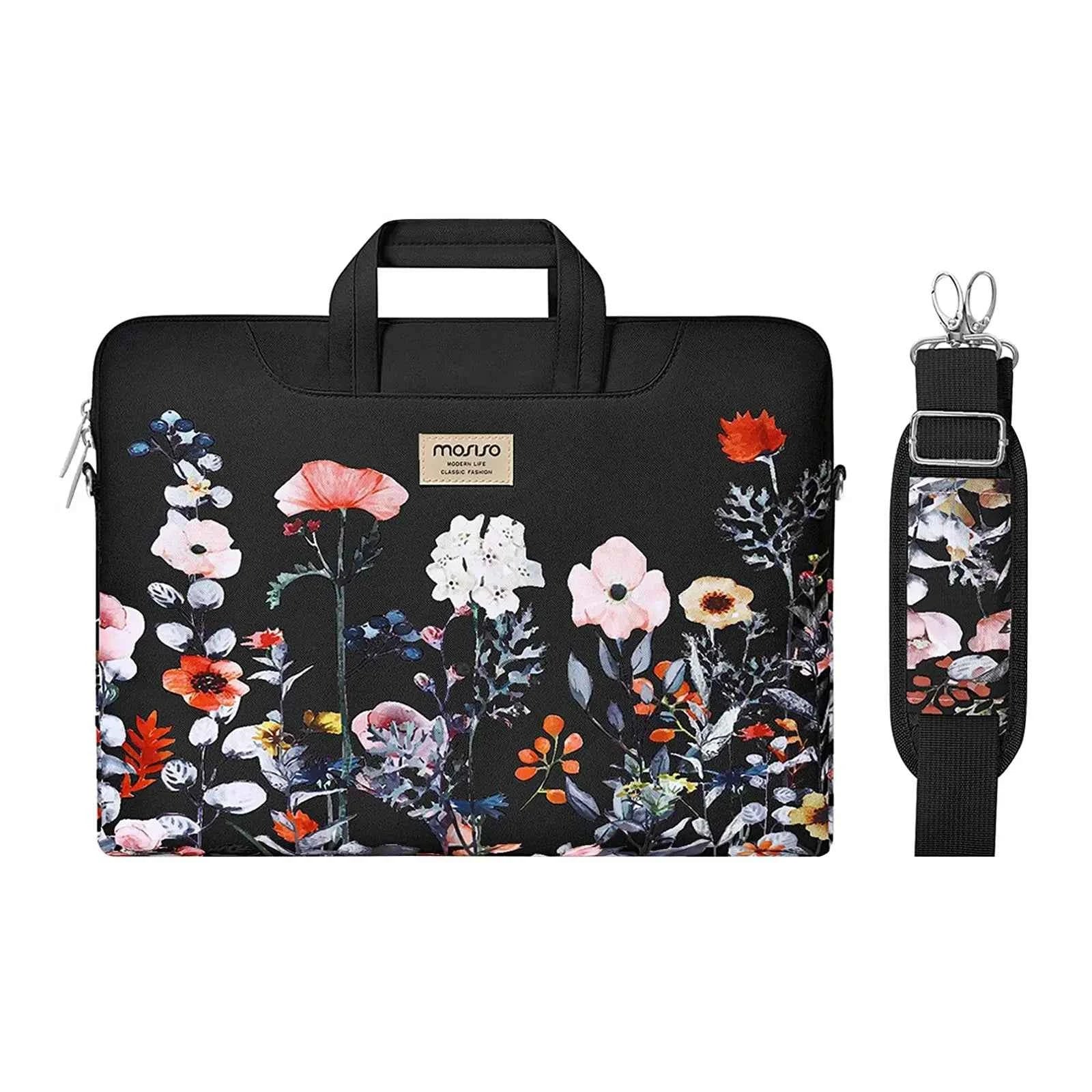 Premium Laptop Shoulder Bag - Water-Resistant Canvas Briefcase