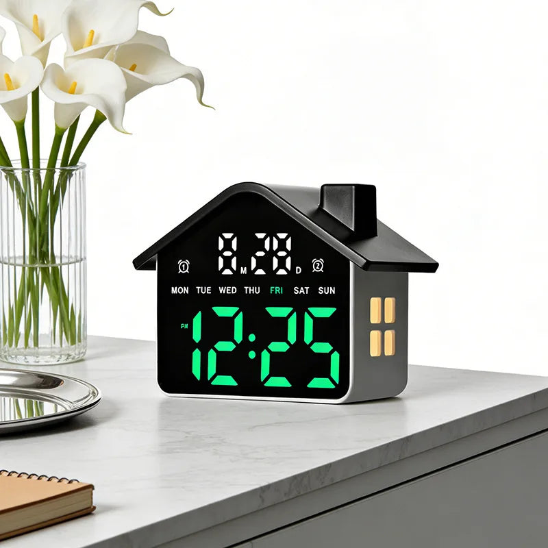 Premium LED Digital Alarm Clock - Voice Control & Night Light