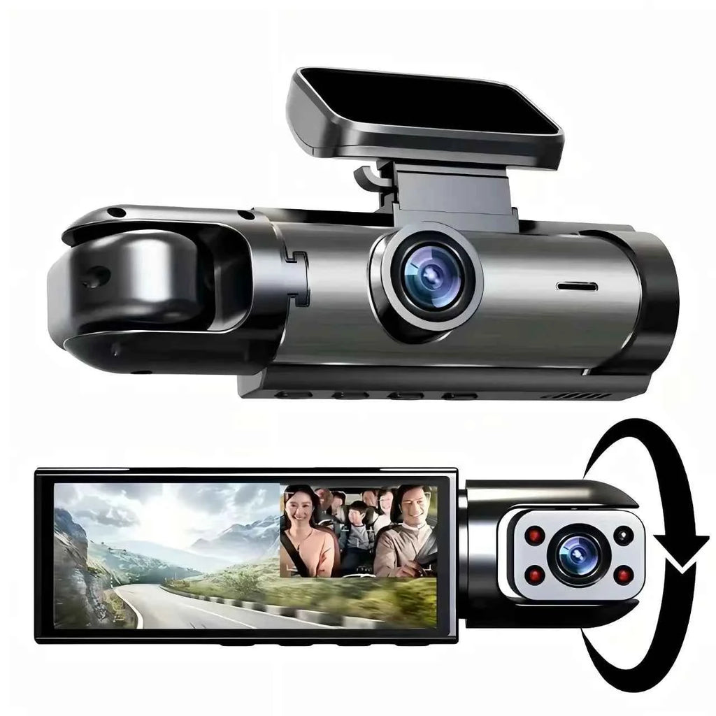 Dual Camera Dash Cam 1080P - IR Night Vision & Wide Angle DVR
