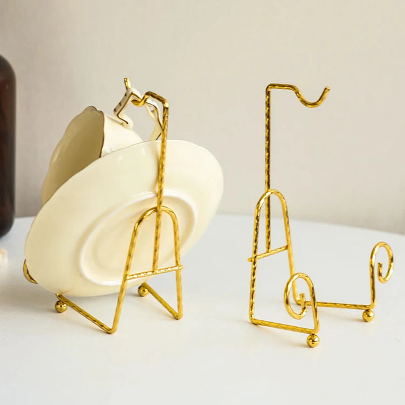 Elegant Metal Tea Cup Rack - Coffee & Tea Storage