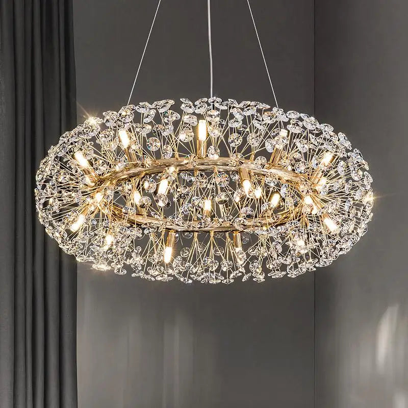 Luxury Dandelion Crystal Chandelier - Modern Spark Ball Lamp