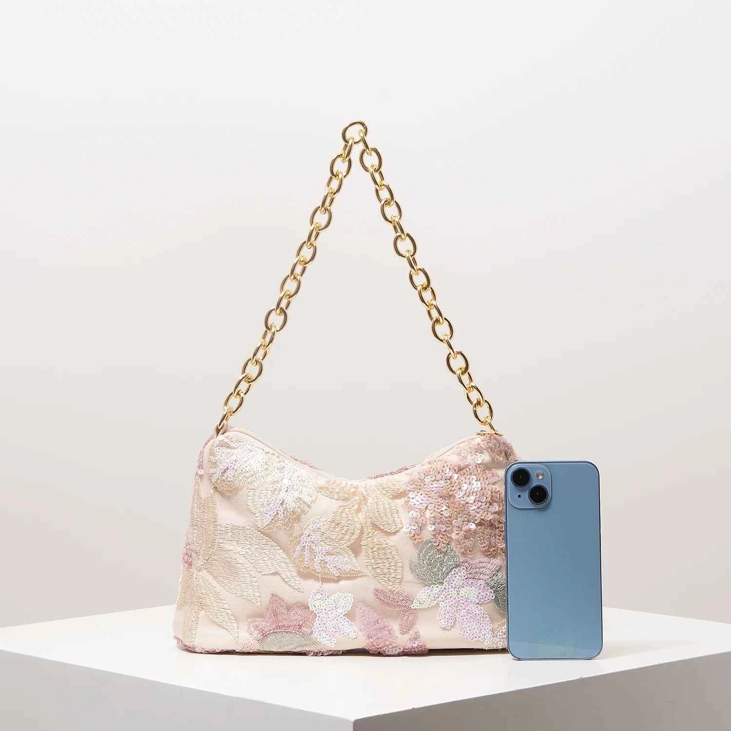 Elegant Embroidered Sequin Bag