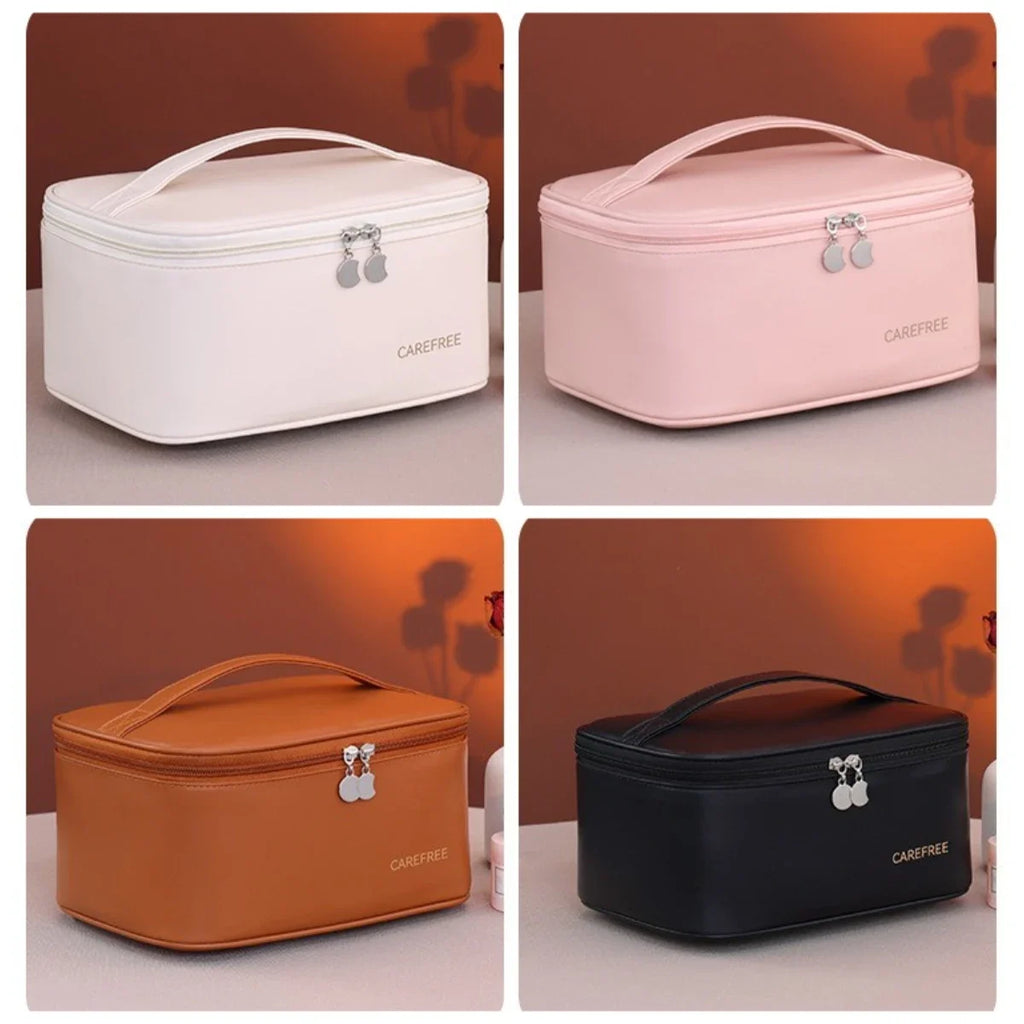 Premium Luxury PU Makeup Bag - Travel Organizer with Zipper