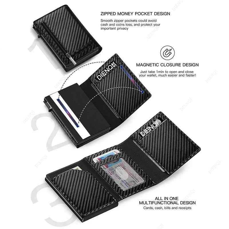 Luxury Carbon Fiber Wallet - Minimalist RFID Cardholder
