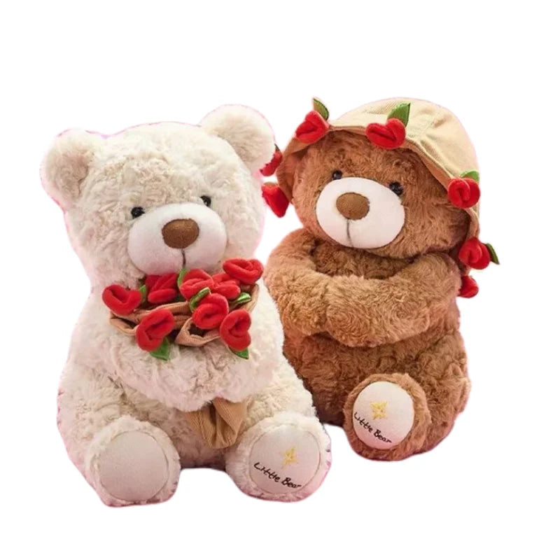 Premium Kawaii Teddy Bear with Roses