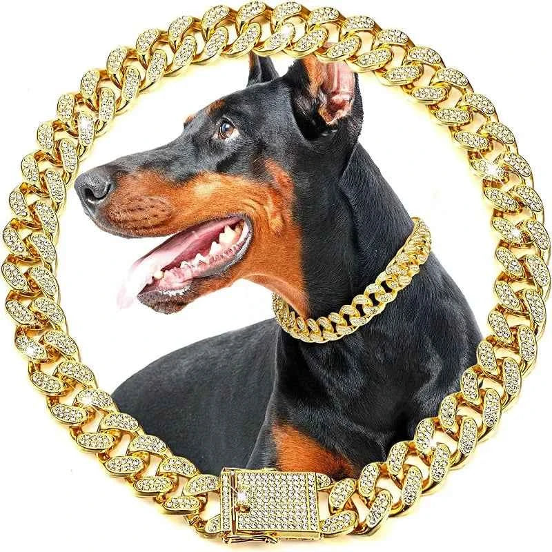 Luxury Gold Dog Chain Collar - Premium Metal Pet Jewelry