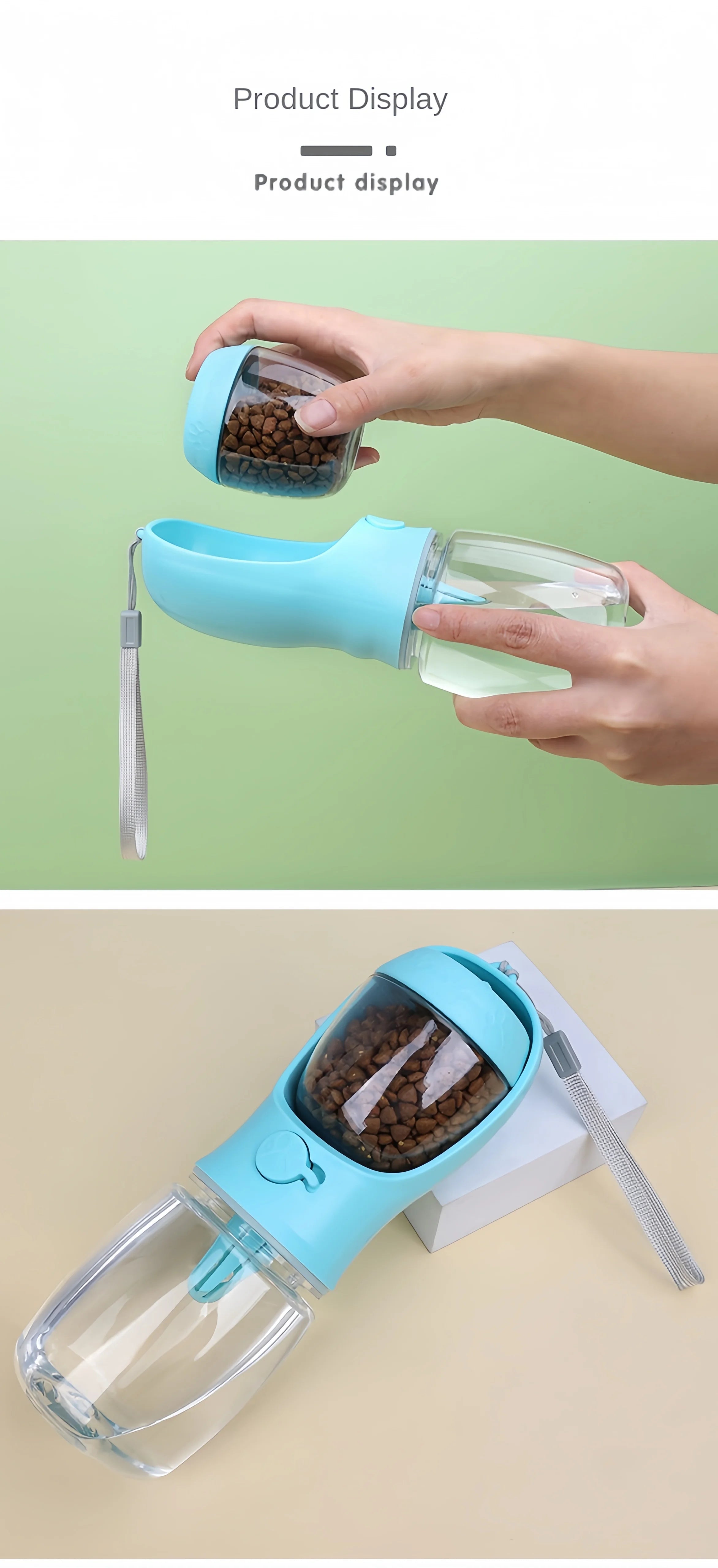 Premium Portable Pet Water Bottle - Travel Food & Water Dispenser
