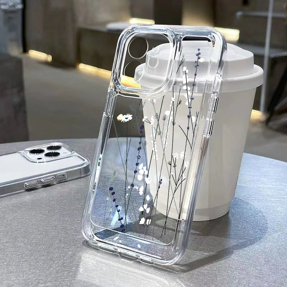 Elegant Soft Flower Phone Case - Clear Cover for Samsung