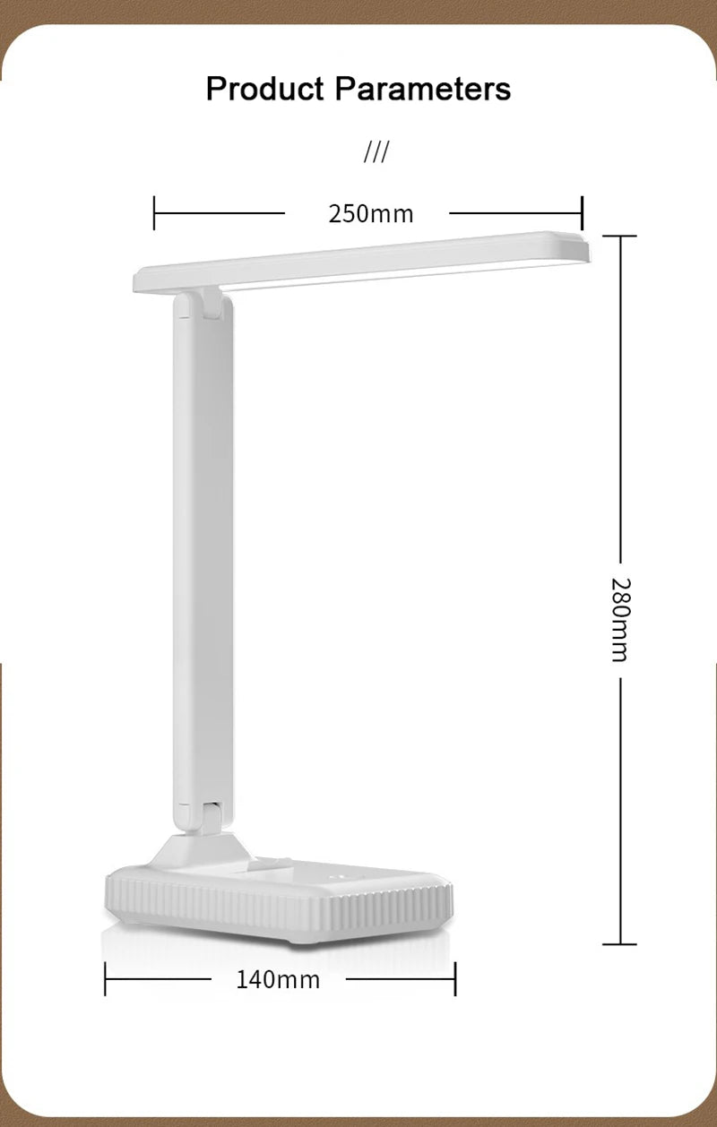 Premium USB Rechargeable Desk Lamp - Dimmable & Foldable