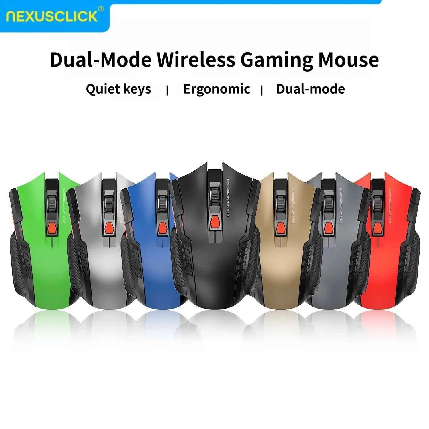 NexusClick Wireless Optoelectronic Mouse,1600DPI 6 Silent clicks New Game&Craft Gift Mice in Stock USB Receiver for Office Gamer