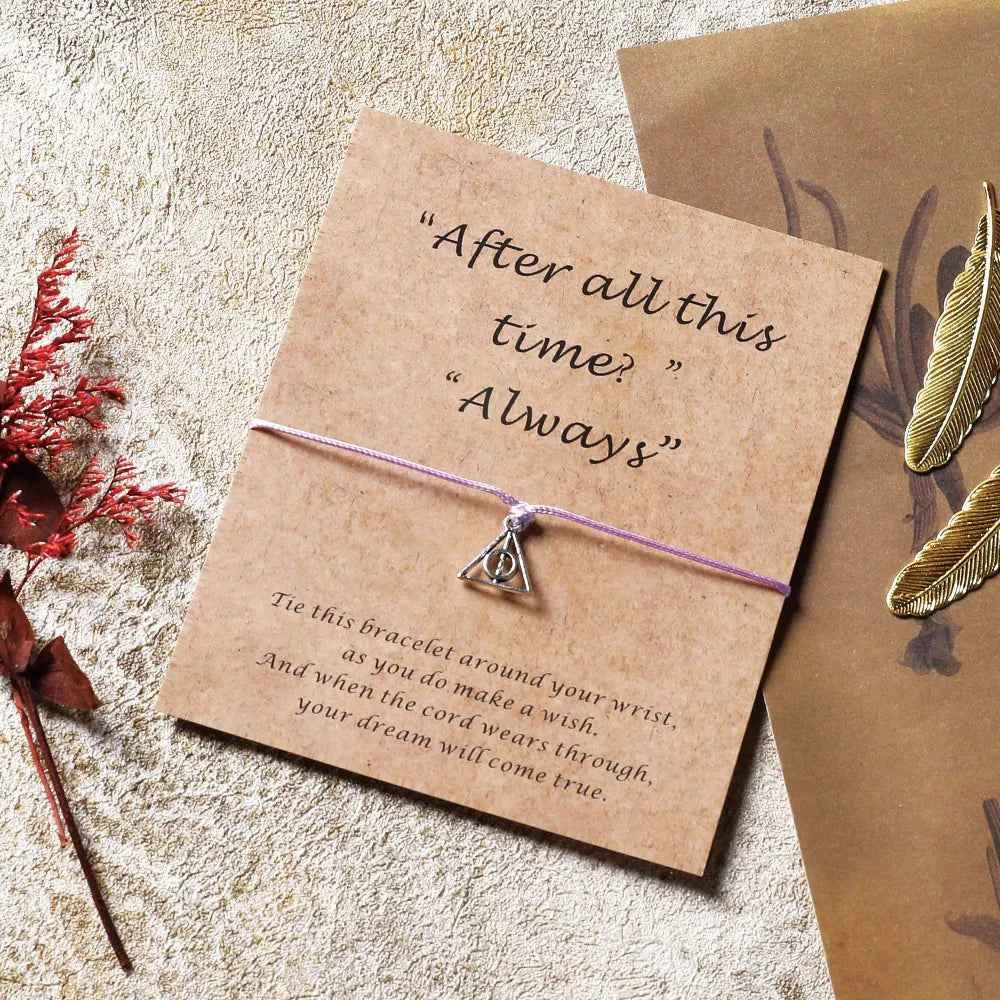 Deathly Hallows Wish Bracelet - Elegant Triangle Pendant Jewelry