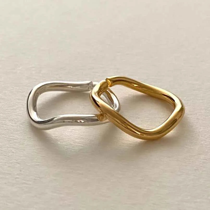 Elegant Sterling Silver Wavy Ring - Adjustable Luxury Open Band