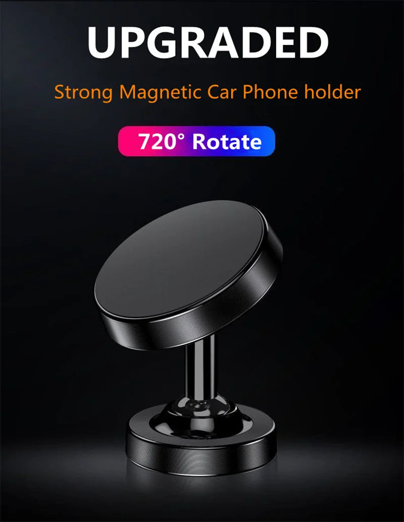 Premium Magnetic Car Phone Holder - 720° Rotation Dashboard Mount