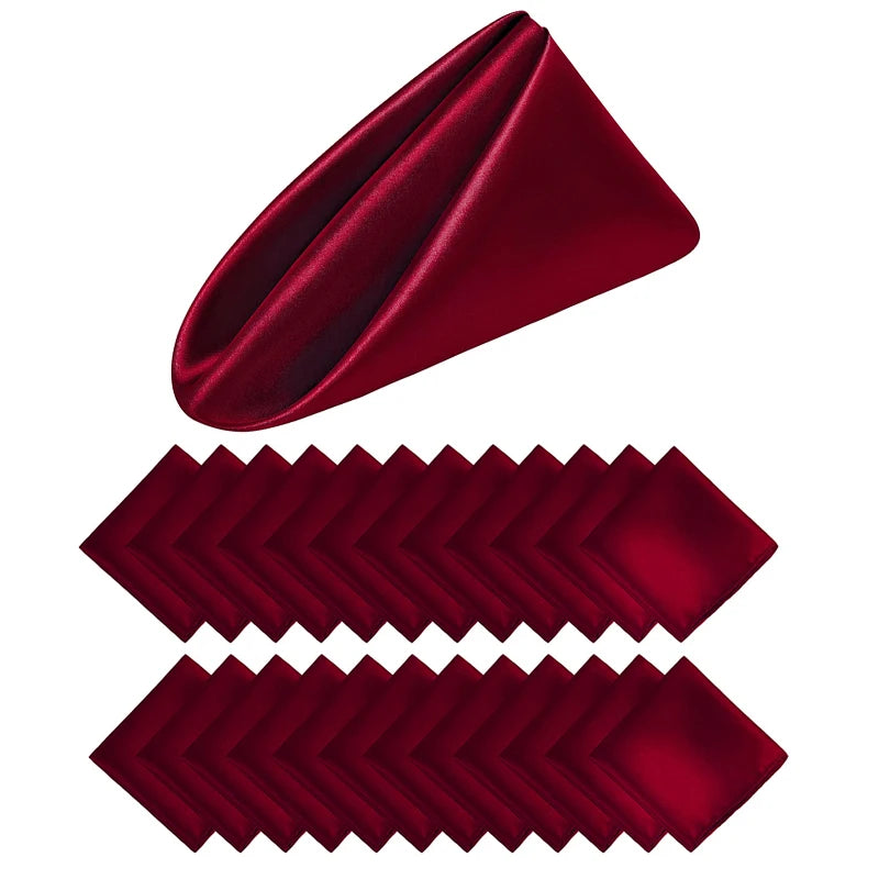 Elegant Satin Dinner Napkins - Set of 24 Square 12x12