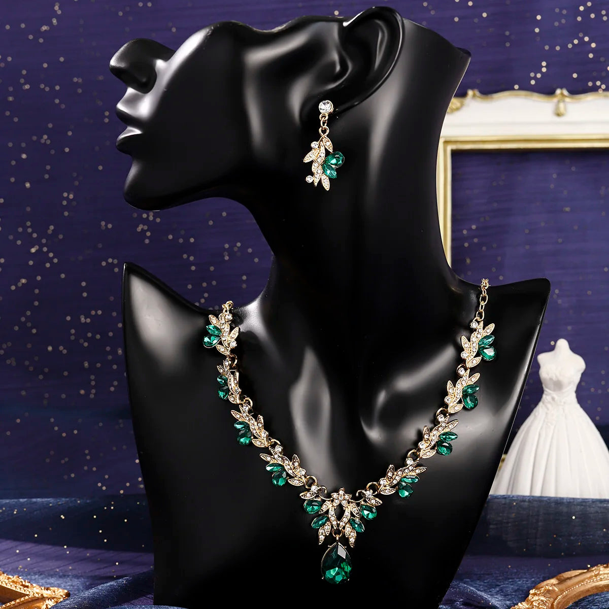 Exquisite Luxury Rhinestone Bridal Jewelry Set - Crystal Necklace & Earrings