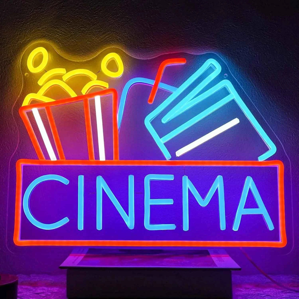 Cinema neon sign - Dimmable USB-powered LED Islamic neon light for home bar, movie night, party, man cave, film room wall decor